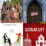 Image with the topics of the episode including Bari Weiss and Pete Hegseth